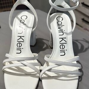 Calvin Klein Elegant White Strappy Heels